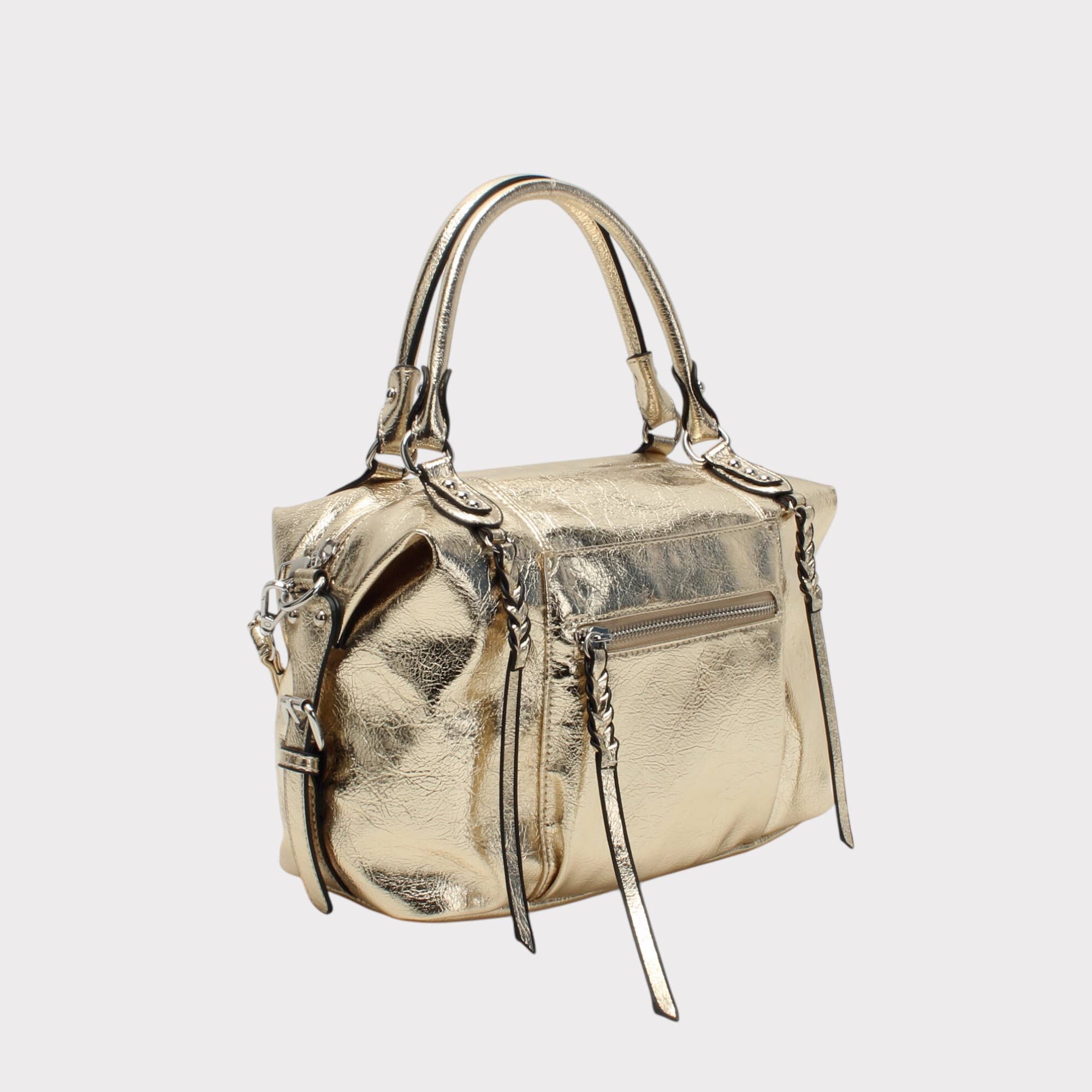 BESTINI - Wholesale Top Handle Bag - Women's - Small vintage bowling bag with multiple zips10