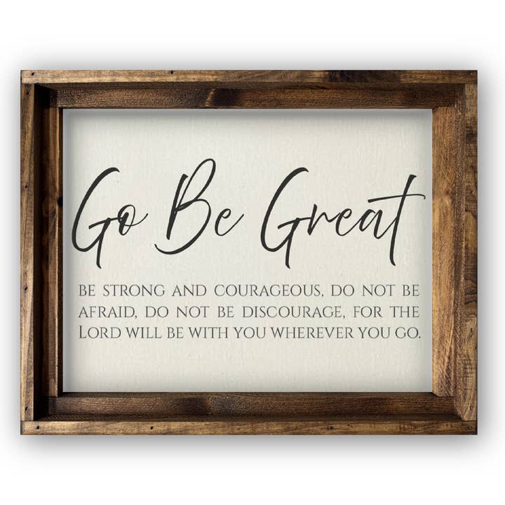 FRAMED CANVAS GO BE GREAT for wholesale by Jarmz Designs