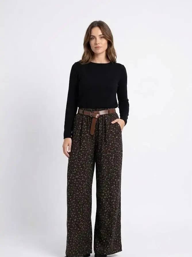 Weite Hose aus Leoparden-Samt @17089_PaVLeo für den Großhandel von Mimi & Gogo