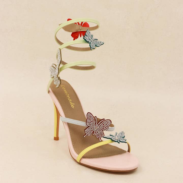 SWEET UTOPIA - Fantasy Spiral Strap Heel w/ Butterfly Detail for wholesale by Lemonade Shoes