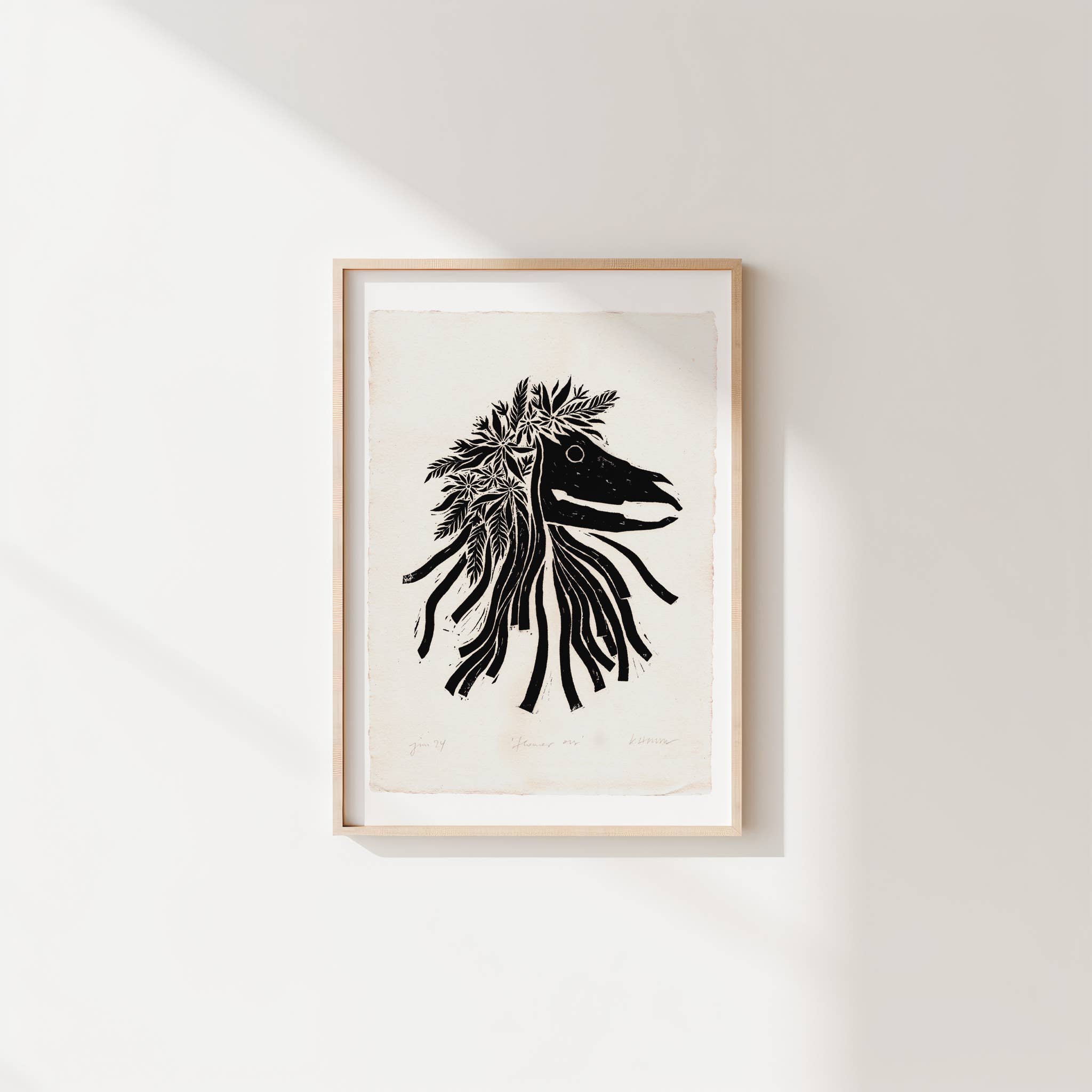 Katia Hinic Studio - Wholesale Art Print - 'Flower Oss' lino print3