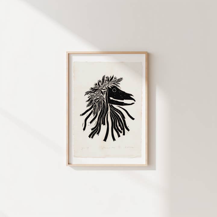 Katia Hinic Studio - Wholesale Art Print - 'Flower Oss' lino print3