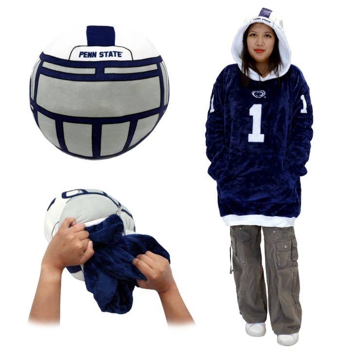 OrangeOnions - Wholesale Throw Blanket - Penn State University Helmet Blanket Hoodie & Pillow
