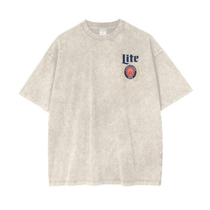 TheKingShirt - Wholesale Graphic Sweatshirt - Women's - Vintage Miller Lite Beer Shirt - Party Tee Vintage Wash