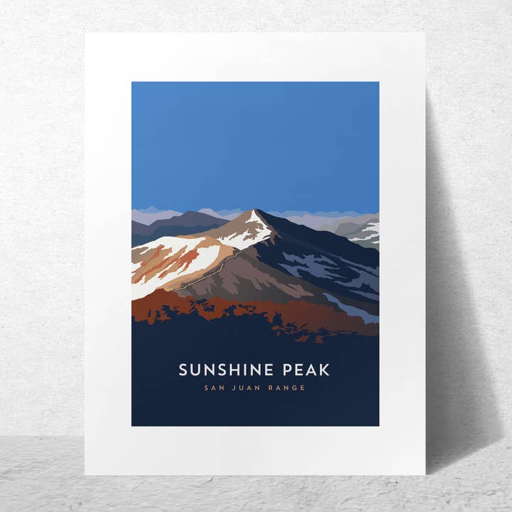 Sunshine Peak Colorado 14er Poster, Framed Art Print for wholesale by Hinterland Outdoors