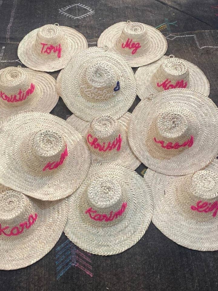Personlig stråhat - dekorativ stråhat - marokkansk hat for engroshandel hos Mikwi