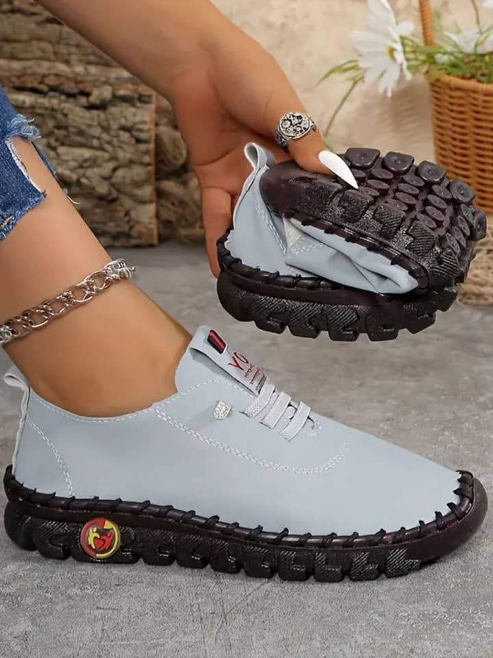 REMOVED BRAND - Wholesale Slip On Sneakers - Women's - PU Leather Round Toe Slip-Ons3