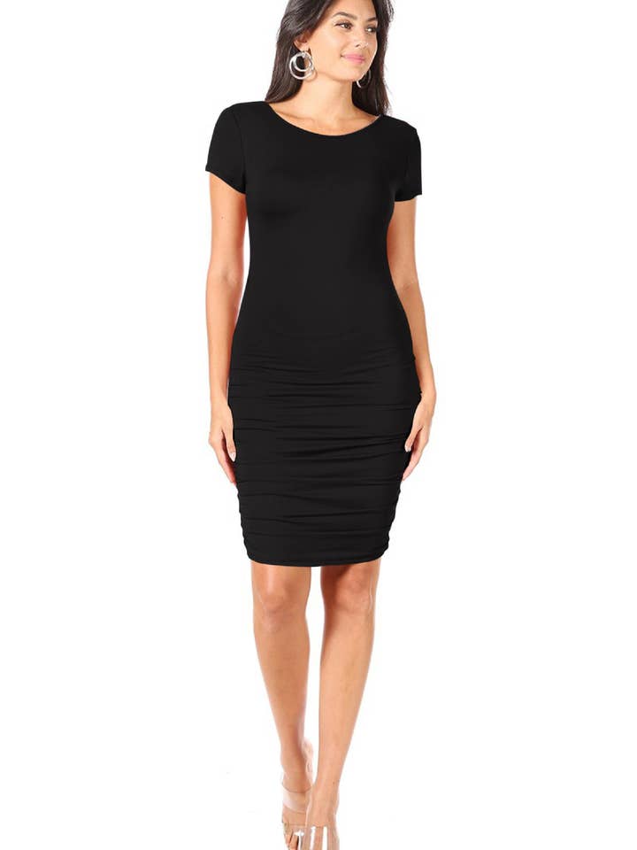 Casual bodycon-jurk met korte mouwen voor dames voor wholesale door MOA COLLECTION