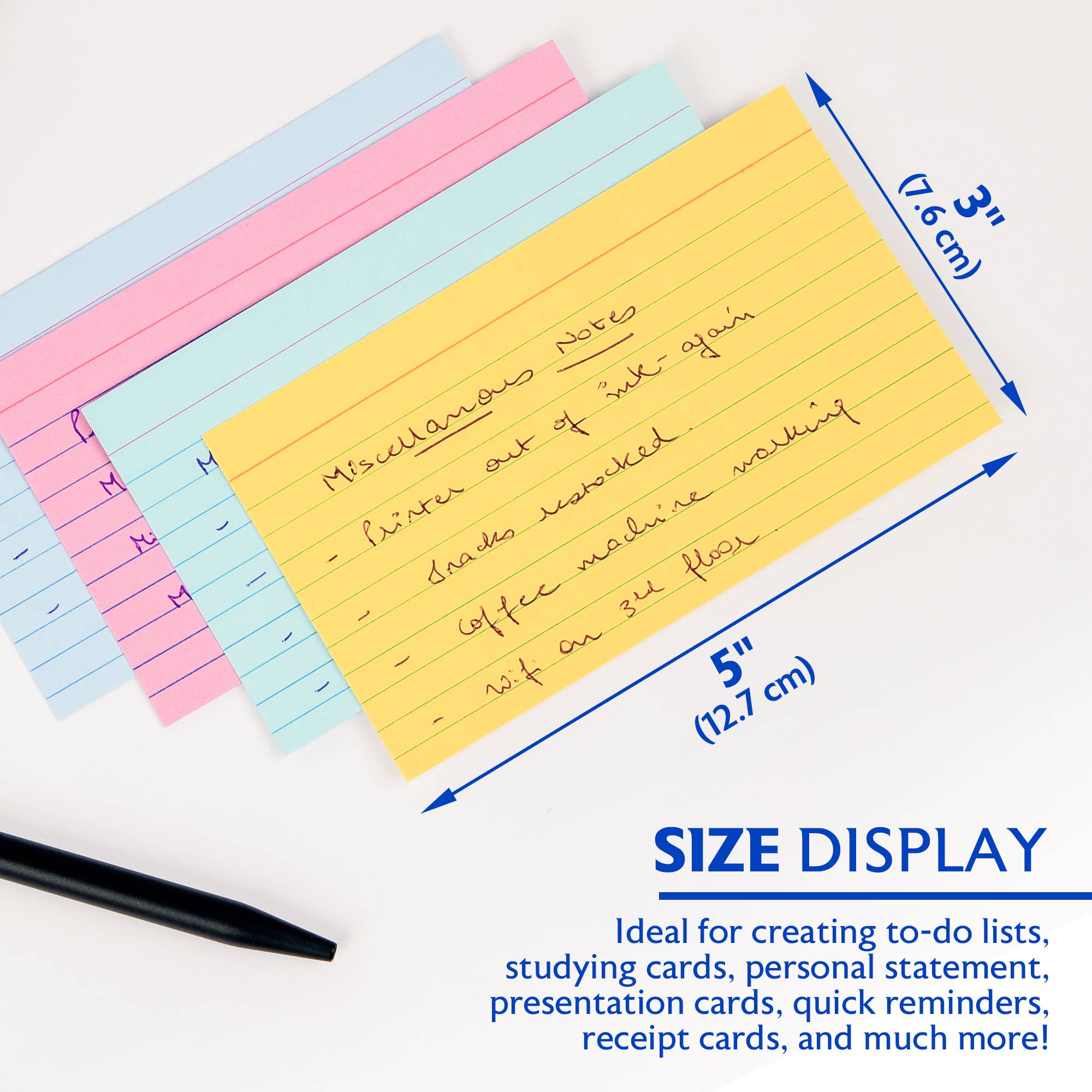 BAZIC Products - Wholesale Notepad - Ruled Colored Index Card 3" X 5" 100 Ct.1