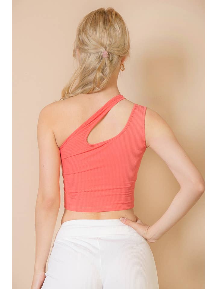 CAPELLA APPAREL - Wholesale Knit Top - Women's - Ribbed One Shoulder Cross Strap Crop Top6