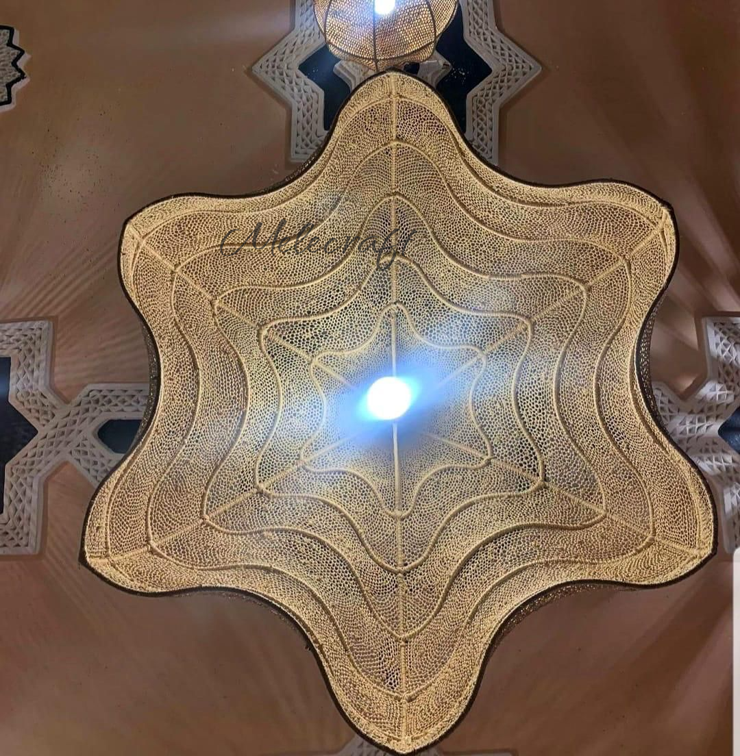 Melecraft - Vente Lustre/Suspension - Lustre en forme de vague en rotin fait main2