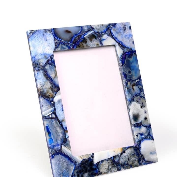 Marco de fotos de ágata azul, 5 x 7 pulgadas para venta al por mayor de Serein Wellness