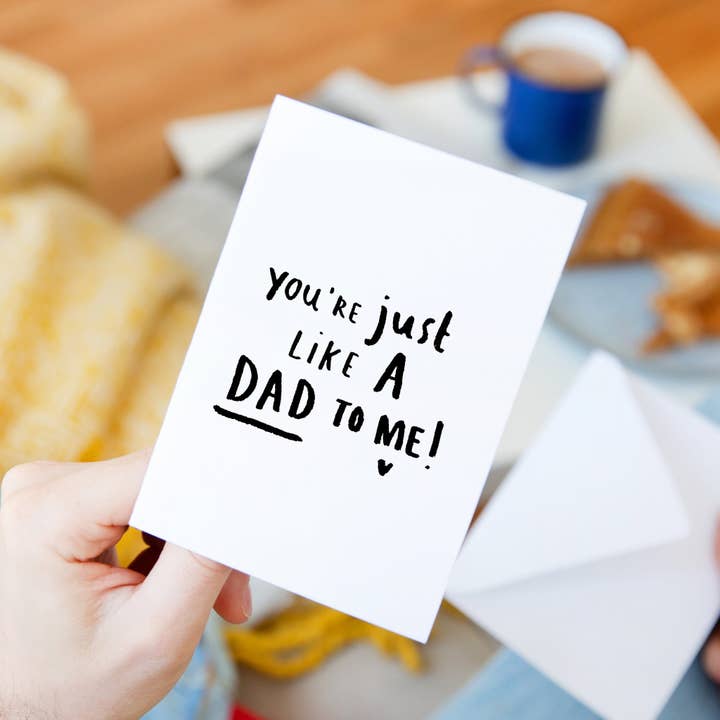 Step Dad 'You're Just Like A Dad To Me' Greeting Card for wholesale by Ellie Ellie LTD