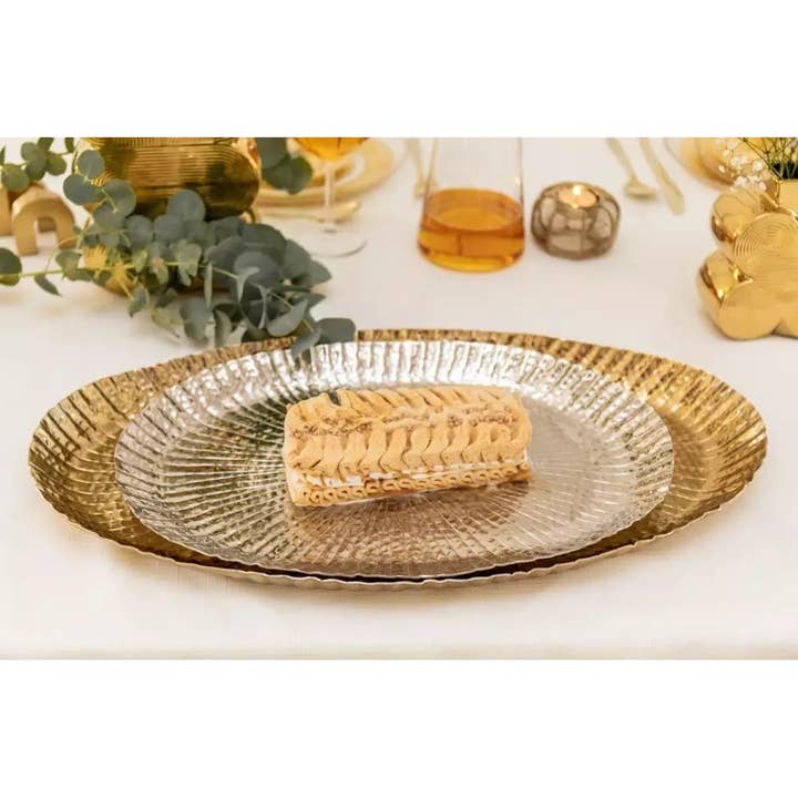 AULICA - Wholesale Platter - Gold and silver aluminum trays - set of 21