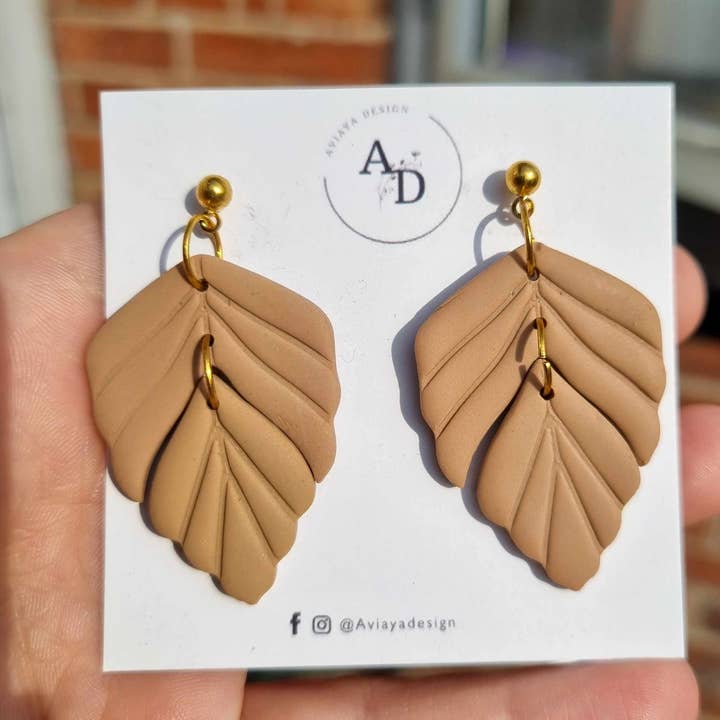 AviayaDesign - Wholesale Dangle Earrings - Neutral tan dangle1
