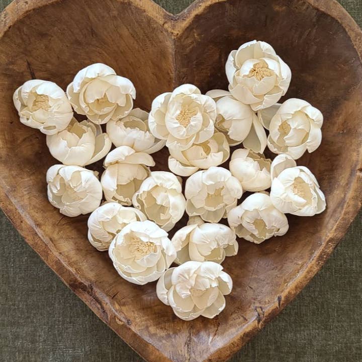 LiveYoung Candle Company - Wholesale Artificial Flowers - Peony Sola Wood Flower (set of 5)