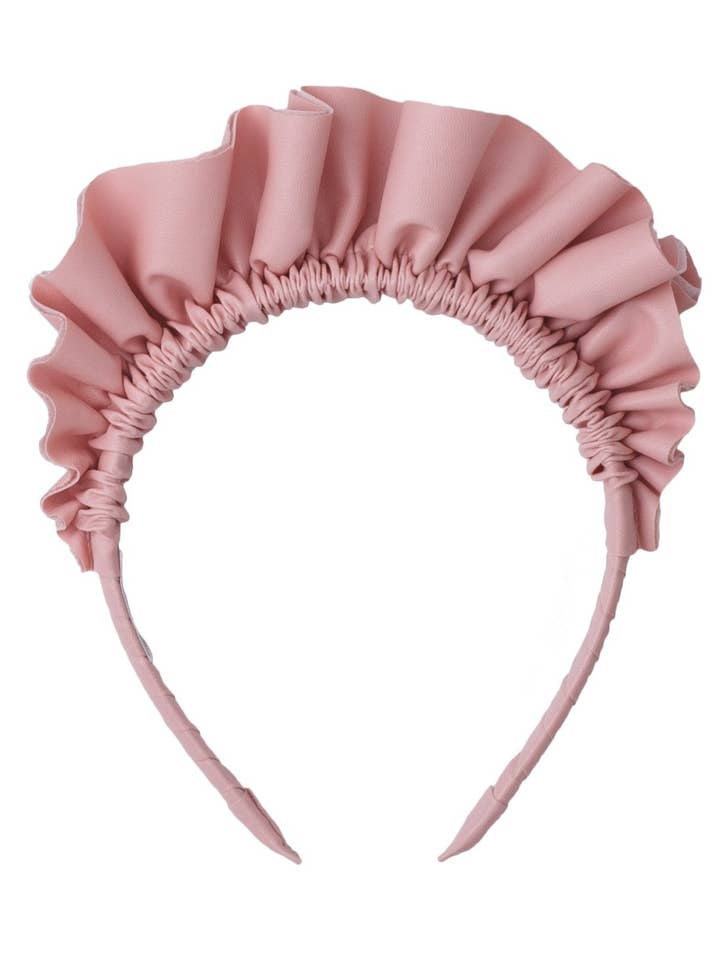 Leather Fan Headband - Pink for wholesale by Project 6 NY Kids