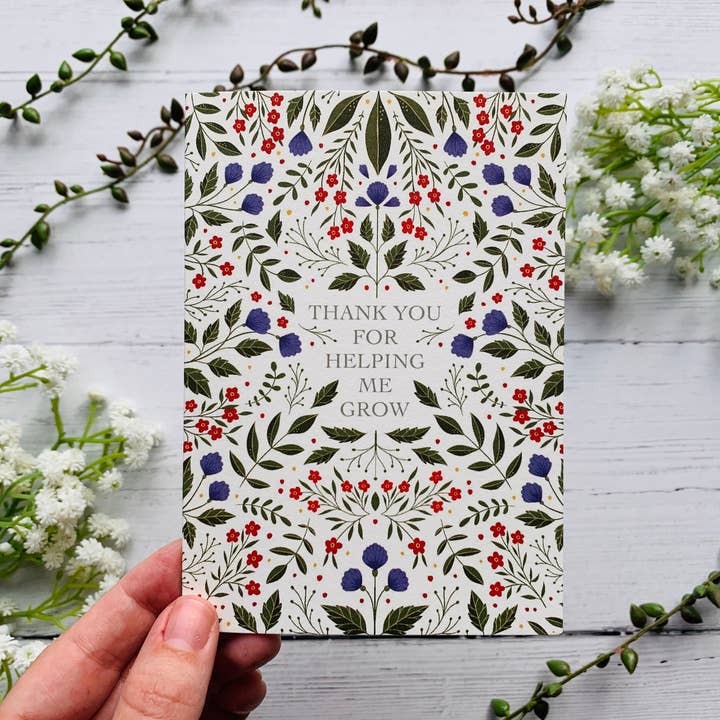 By Becky Amelia - Wholesale Thank You Card - Thank You For Helping Me Grow Greeting Card1