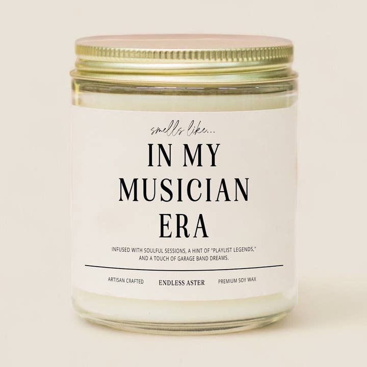 In My Musician Era - 8, 16 oz Soy Jar Candle, Career, Music for wholesale by Endless Aster