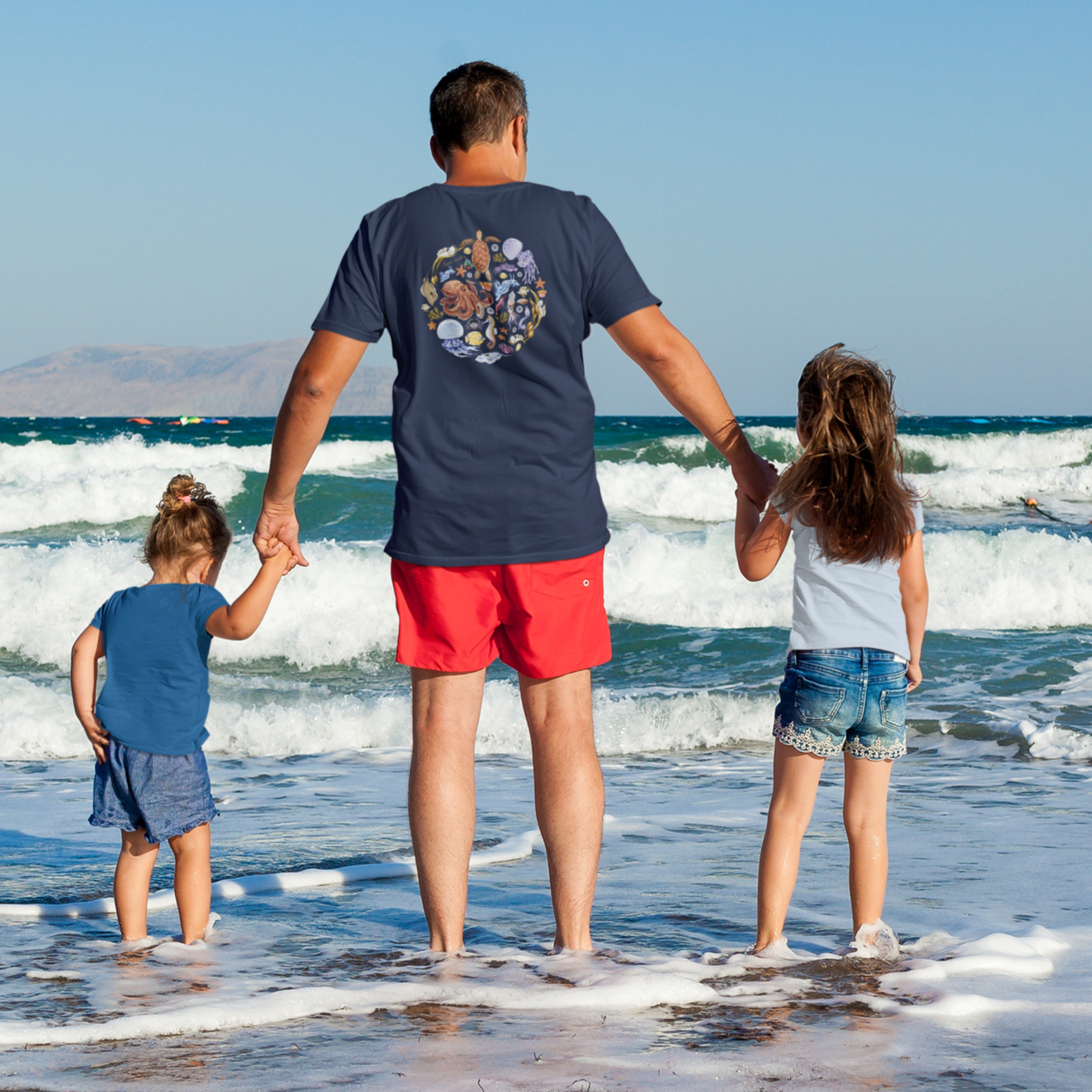 I LOVE NUDIS - Wholesale Screen Printed T-Shirt - Unisex - I LOVE NUDIS™ Watercolor Ocean Creatures 100% Cotton Tee9