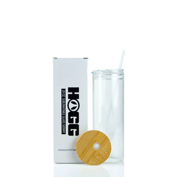 Hogg Outfitters - Wholesale Insulated Mug/Tumbler - 20oz SUBLIMATION CLEAR GLASS SKINNY DUO TUMBLER
