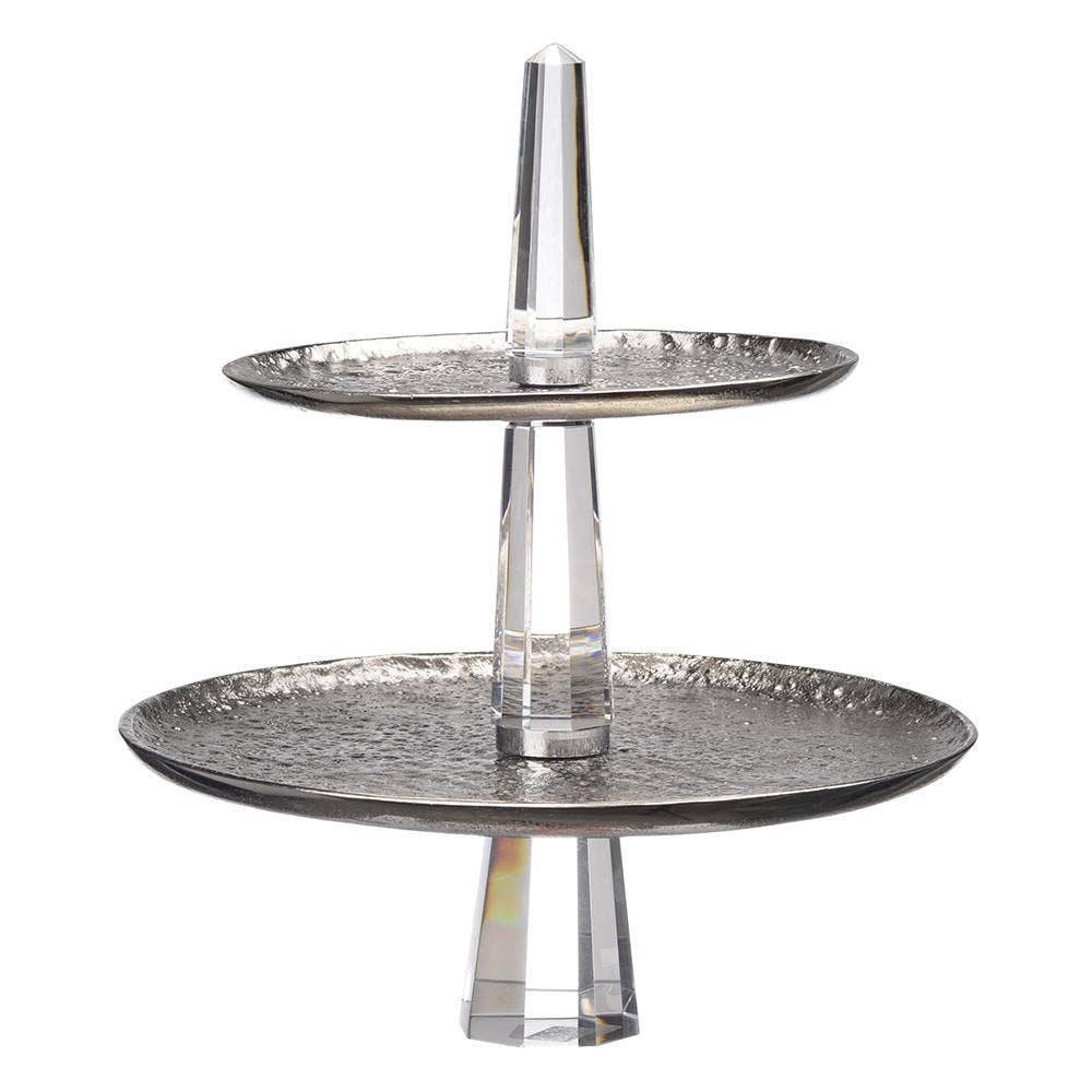 A&B Home Group Inc. - Wholesale Decorative Plate/Dish/Bowl - D13x15" Lunar Prism Tiered Stand0