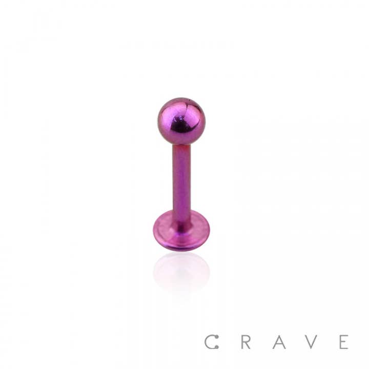 CRAVE - Wholesale Lip Ring - ION PLATING OVER 316L SS LABRET WITH BALL2