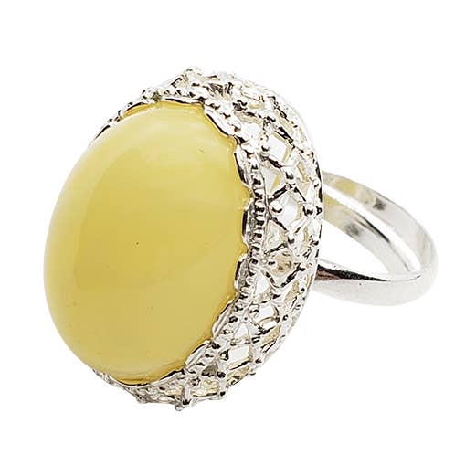 Kol Amber Sterling Silver justerbar Ring för wholesale av Amberman