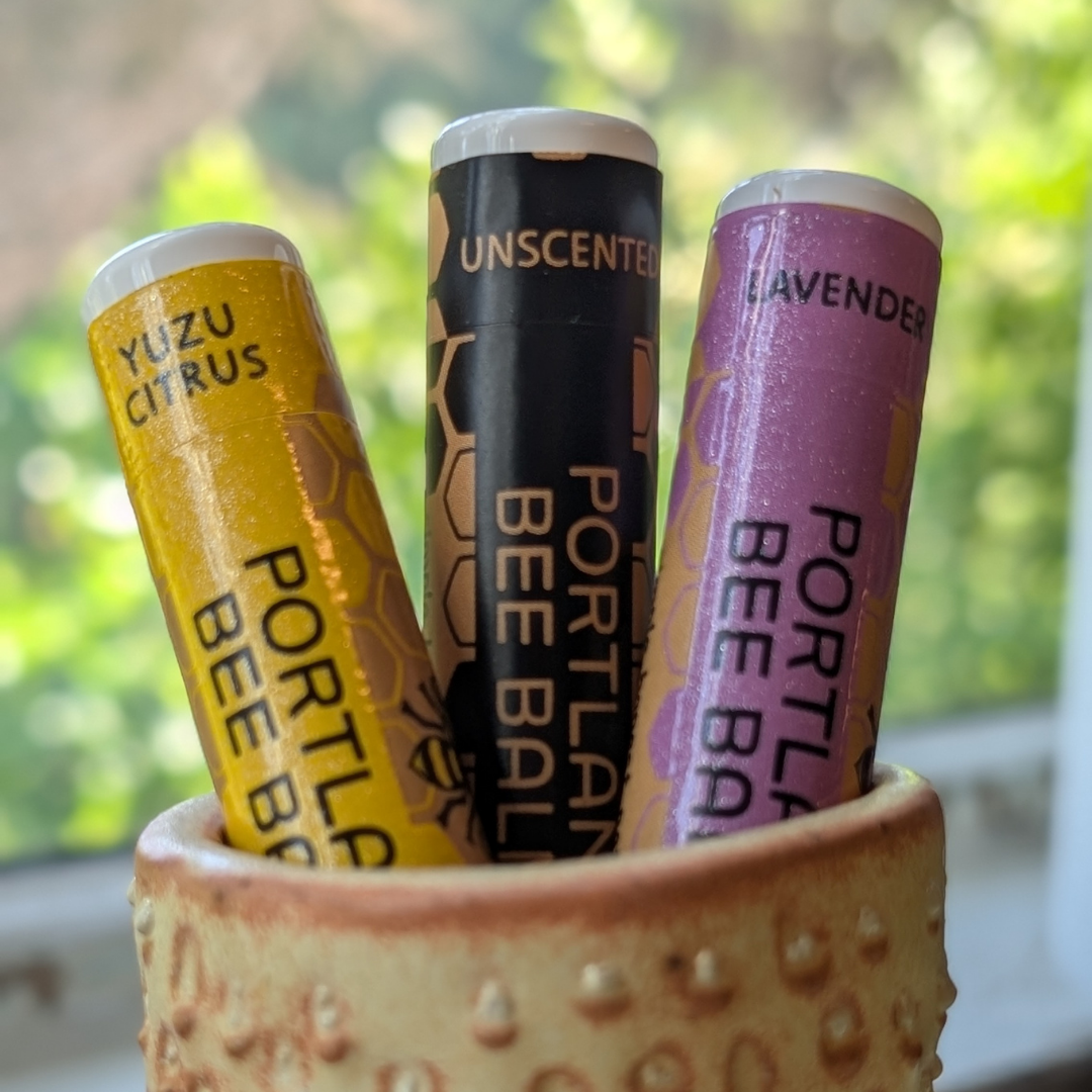 Portland Bee Balm - Wholesale Lip Balm Set - Lavender, Yuzu Citrus & Unscented Assorted Lip Balm – 3-Pack3