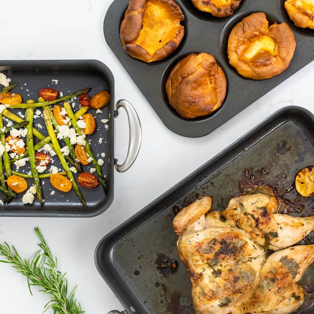 samuel groves – wholesale Baking dish – Mermaid Hard Anodised 6 Hole Yorkhire Pudding Tray2