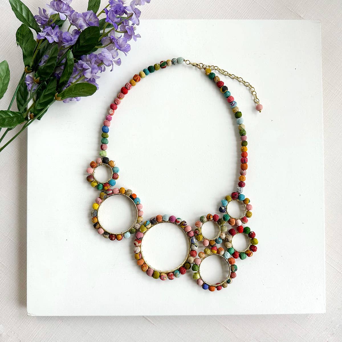 WorldFinds – wholesale Bib necklace – Kantha Spherical Necklace4