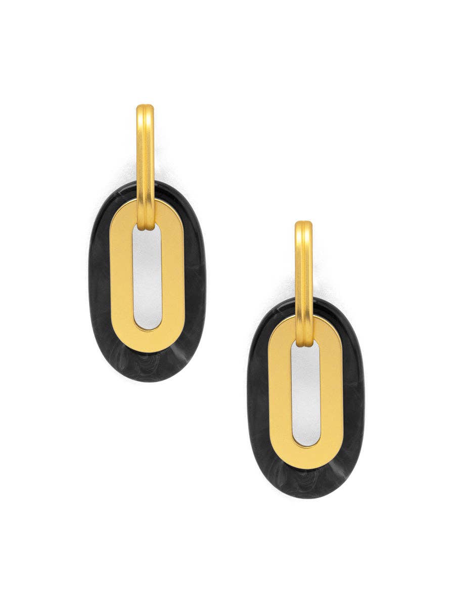 ZENZII Jewelry - Wholesale Dangle Earrings - Resin and Metal Oval Drop Earring0