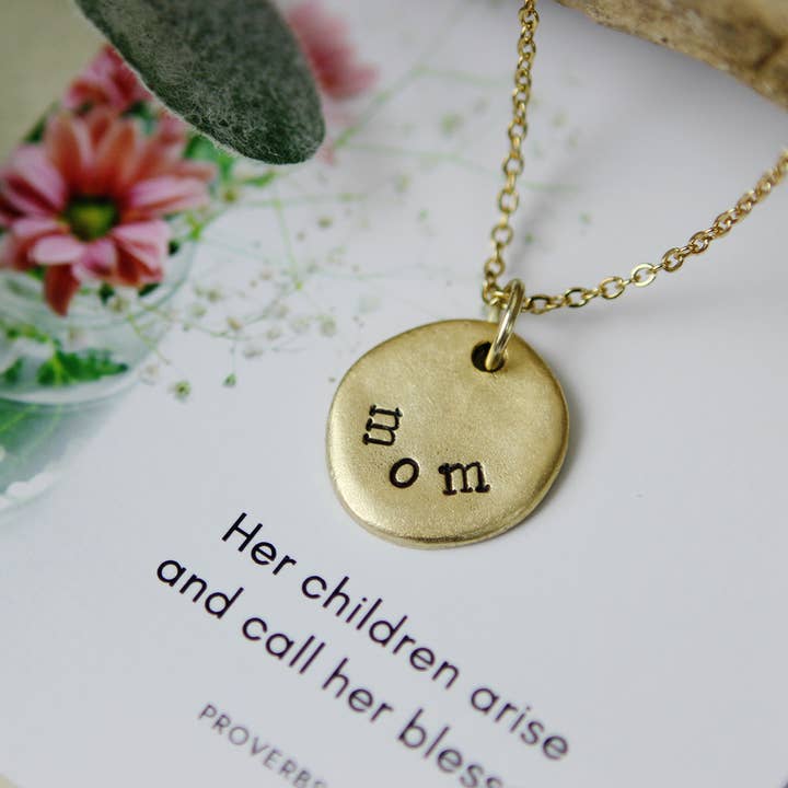 Mom Hand Stamped Scripture Necklace for wholesale by Jennifer Dahl Designs LLC