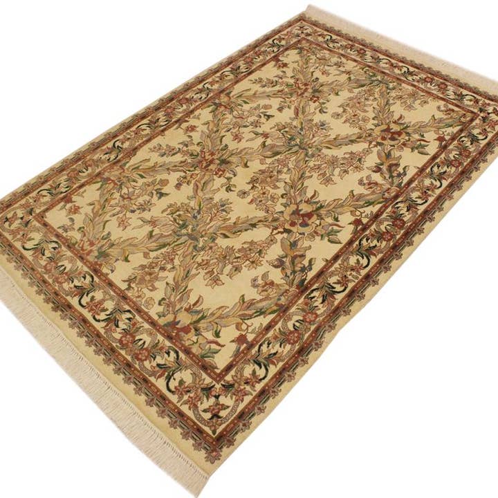 Basan Pak Persian Adelaide Beige/Gray Wool Rug - 4'0'' x 6'2'' for wholesale by Arshs Fine Rugs