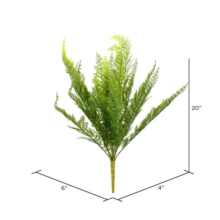 Vickerman - Wholesale Artificial Plant - Vickerman 20" Artificial Green Lace Fern Bush.1