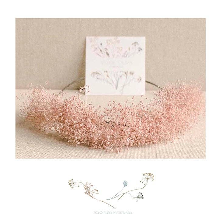 Verde Oliva Coronitas – Großhandel Partyhut/Krone – Halbkranz aus zarter rosa Schleierkraut0