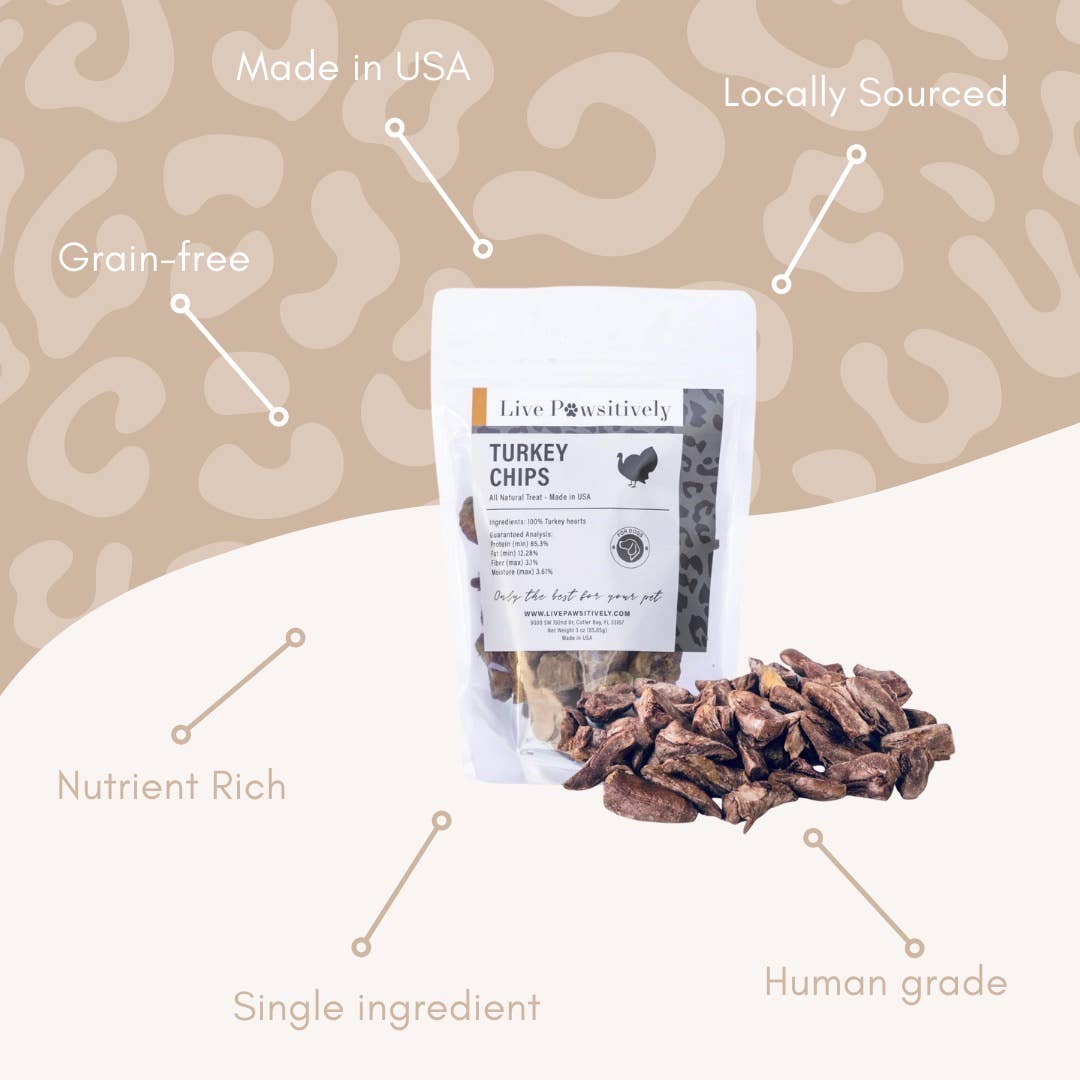 Live Pawsitive - Wholesale Pet Treats - Dog - Freeze Dried Turkey Hearts, treat for dogs & Cats, 3OZ2