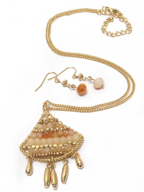 ( NX1152 ) BEADS DROP NECKLACE SET for wholesale by Jewelry Max