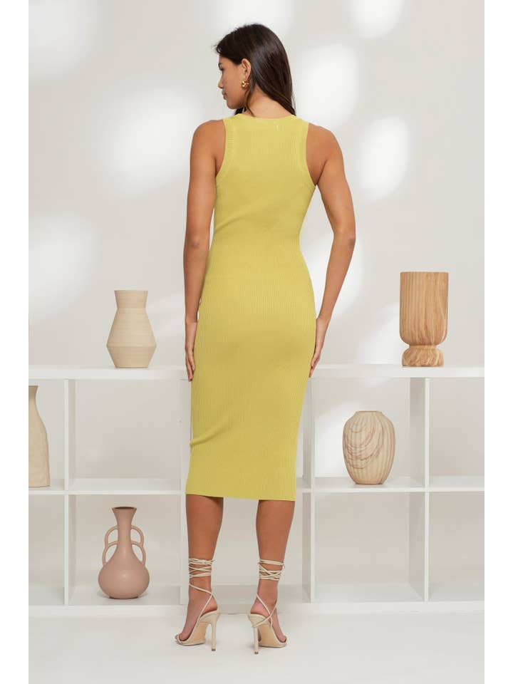 The Workshop Studio – Engroshandel Kjole - Dame – RIBSTRIKKET TANK MIDIKJOLE30