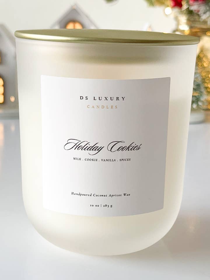 Galletas Navideñas — Vela de Vidrio Esmerilado de 10 oz para venta al por mayor de DS Luxury Candles