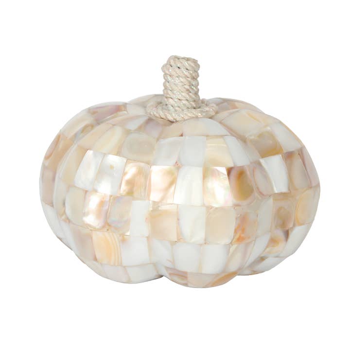 4" Mother of Pearl Pumpkin for wholesale by Vatican Homes