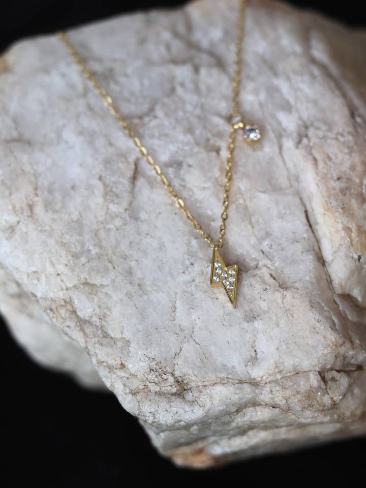 Lightning Bolt Necklace - Stainless Steel - Waterproof for wholesale by Cedar and Cypress Designs