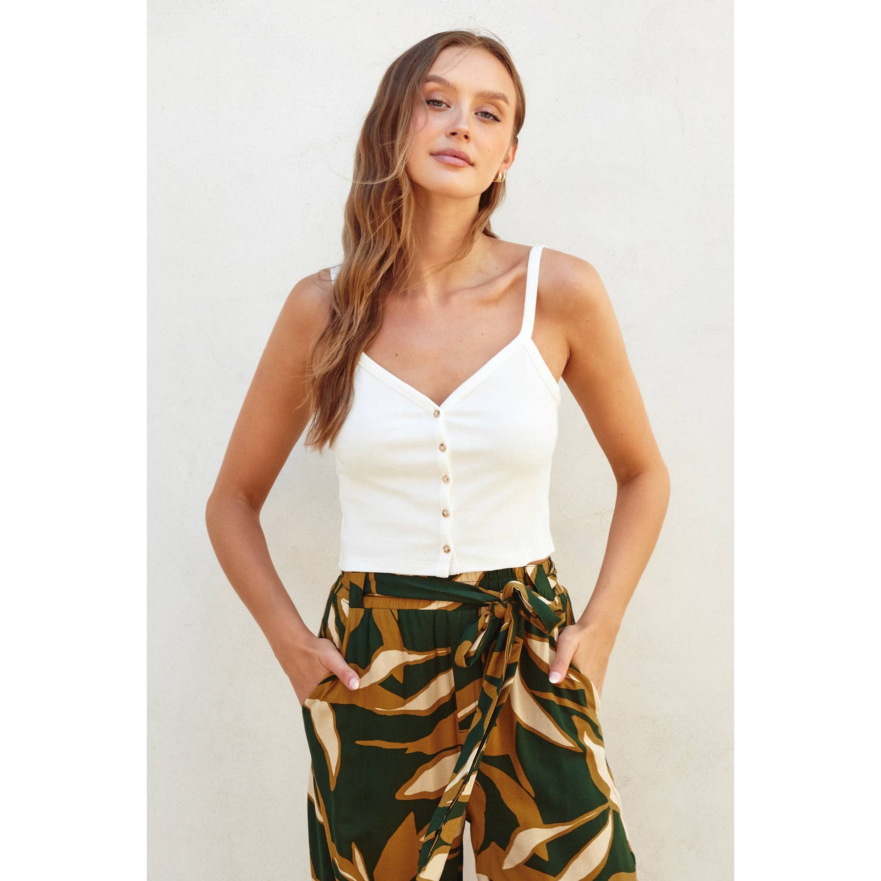 Dress Forum – Engroshandel Strikket top - Dame – Knap Lukning Cami Top0