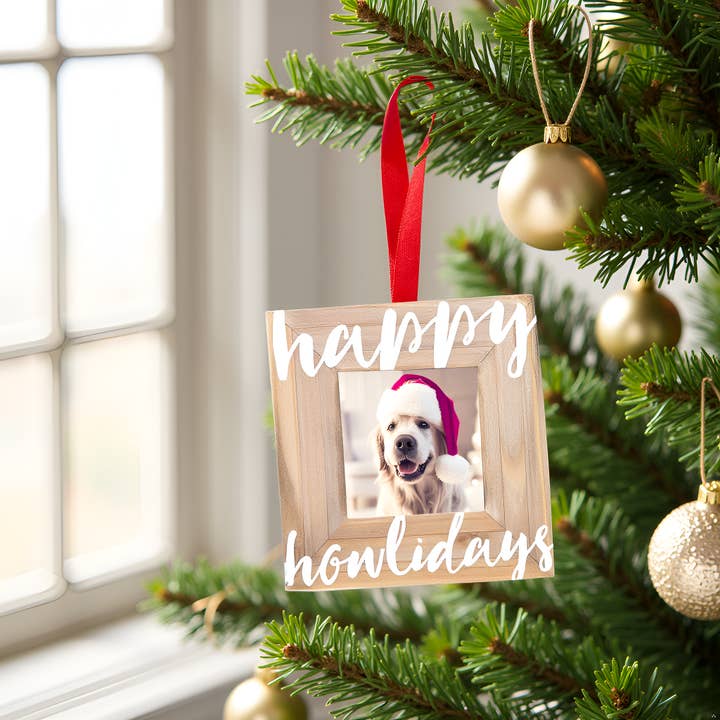 Pearhead - Wholesale Ornament - Happy Howlidays Wooden Christmas Photo Ornament, Pet Gift2