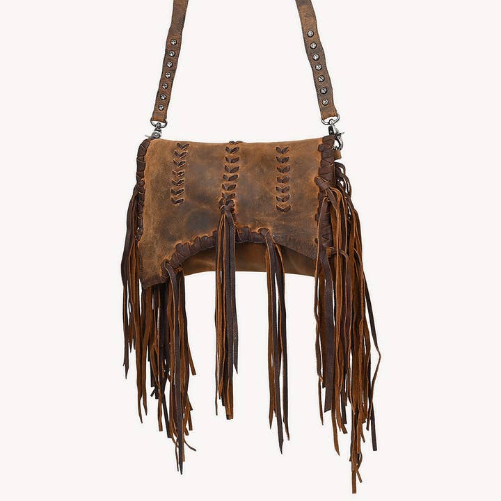 ADBGM473 Crossbody Ægte Western Læder Kvindetaske for engroshandel hos LS Western