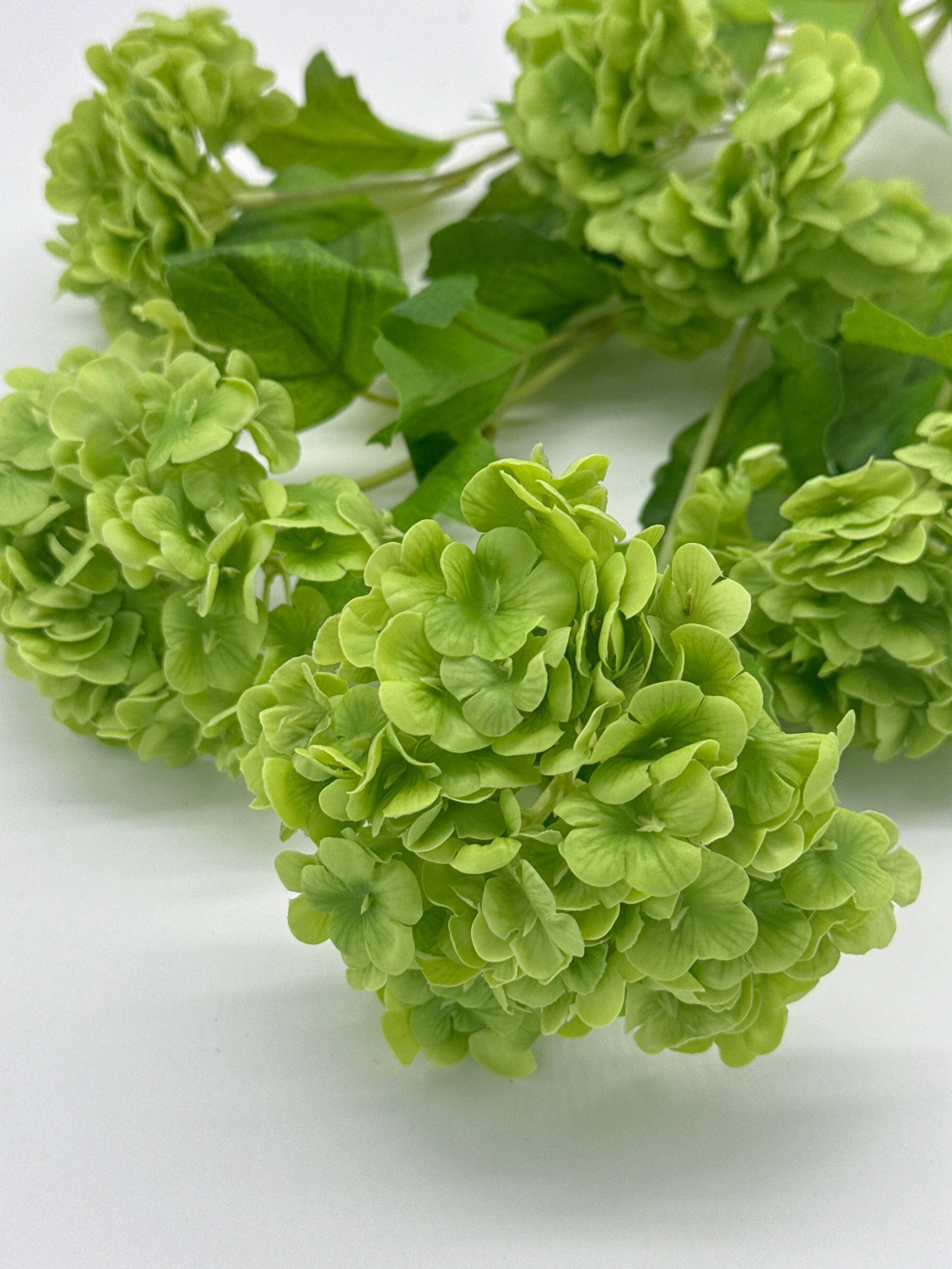 JKF & Co Pty Ltd - Wholesale Artificial Flowers - Hydrangeas Spray 5 Real Touch Green1