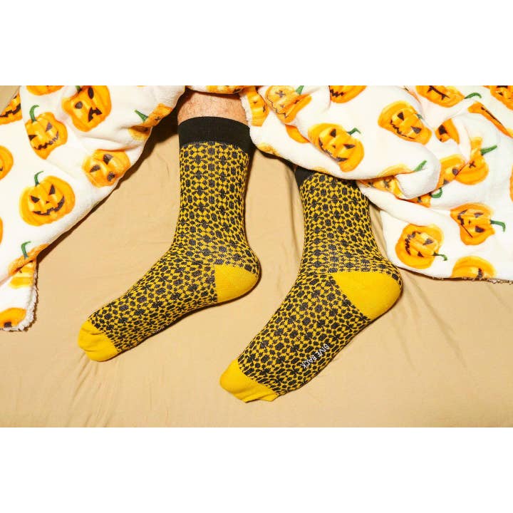 Sock Panda - Wholesale Socks - Women's - Sophisticated Mustard Yellow and Black Patterned Office Sock3
