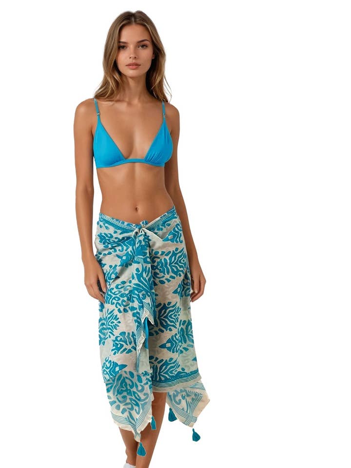 Dança no Bazar Lenço Azul Envolvente Sarongue por atacado de Subtle Luxury