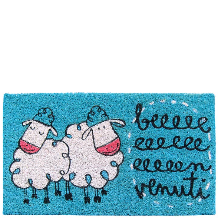 Deurmat „beeeeenvenuti” blauw voor wholesale door Laroom
