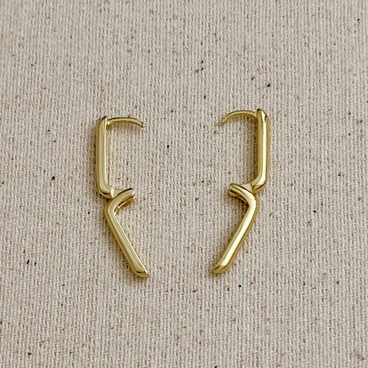 GoldFi - Wholesale Hoop Earrings - 18k Gold Filled Oblong Hoop Earrings